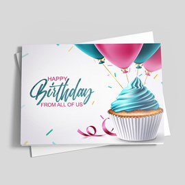 Cupcake Balloons Birthday Card