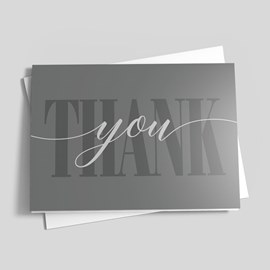 Understated Gray Thank You Card