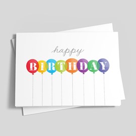 Roygbiv Balloons Birthday Card