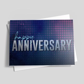 Neon Grid Anniversary Card