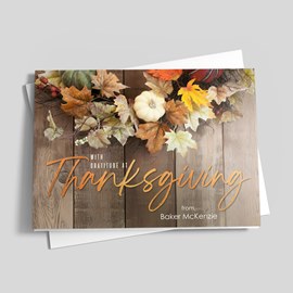 Autumn Wreath Thanksgiving Card