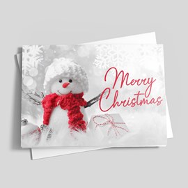 Shopping Snowman Christmas Card