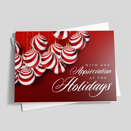 Peppermint Ornaments Holiday Card