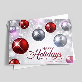 Shimmering Ornaments Holiday Card