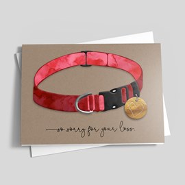 Red Collar - Pet Sympathy Card