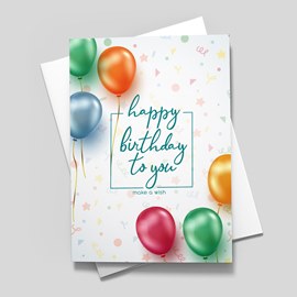 Wishing Balloons Birthday Card