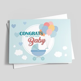 Baby Carriage & Balloons Card