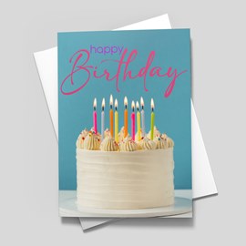 Glow Cake Birthday Card