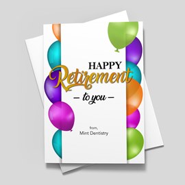 Colorful Balloons Retriement Card