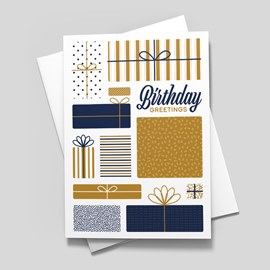 Geometric Gifts Birthday Card