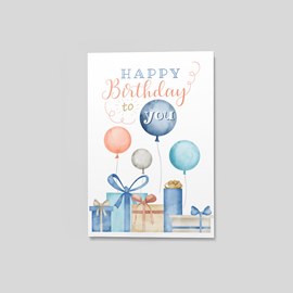 Watercolor Gifts Birthday Postcard