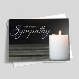 White Candle Sympathy Card