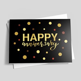Gold Dots Anniversary Card