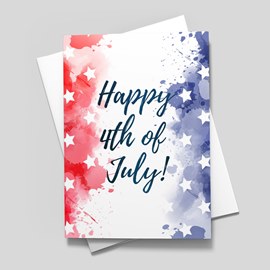 Watercolor Flag - Independence Day Card