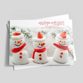 Trio of Snowmen Holiday Card