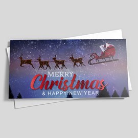 Santa in the Sky Holiday Card