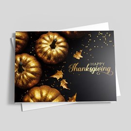 Gold Autumn Thanksgiving Card