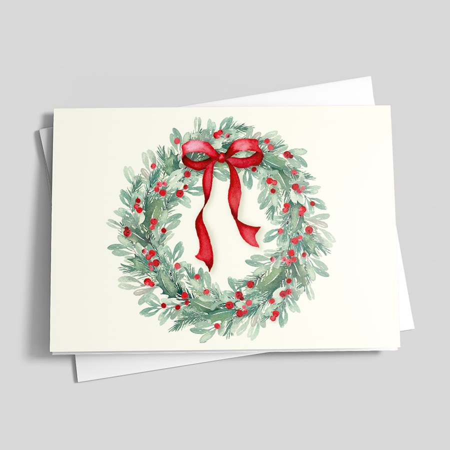 Welcoming Wreath Holiday Card by Brookhollow