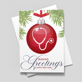 Stethoscope Ornament Holiday Card