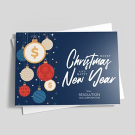 Dollar Sign Ornaments Holiday Card