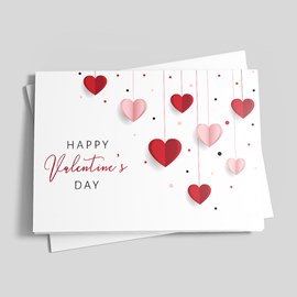 Fluttering Hearts Valentine Card