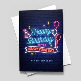 Neon Sign Birthday Card