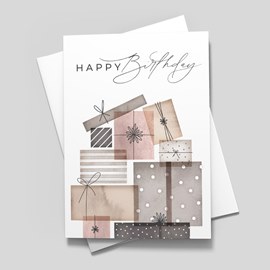 Stacked Gifts Birthday Card