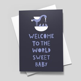 Mother Stork Baby Card