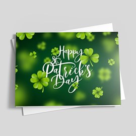 Floating Clovers of Luck - St. Patrick's Day Card