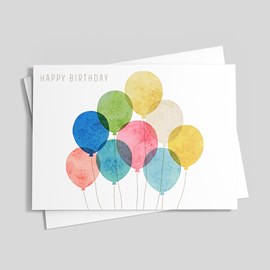 Watercolor Balloons Birthday Card