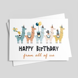 Llama Party Birthday Card