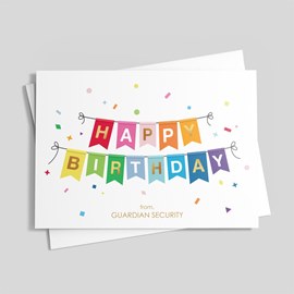 Rainbow Banner Birthday Card
