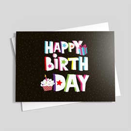 Vibrant Letters Birthday Card