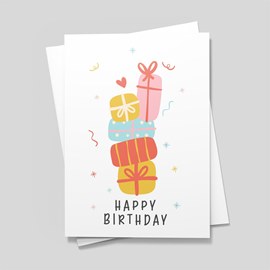 Gift Stack Birthday Card