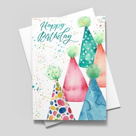 Painted Hats Birthday Card