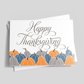 Pumpkin Picking Thanksgiving Card