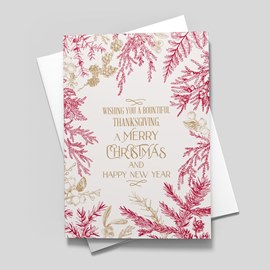Painted Flowers Holiday Card