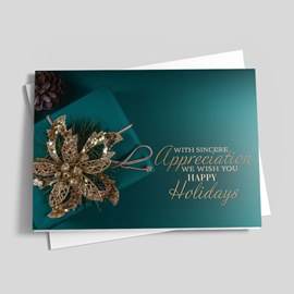 Teal and Gold Holiday Card