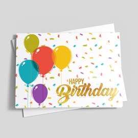 Balloon Celebration Birthday Greeting Card