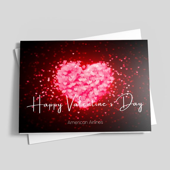 valentine's day card with heart design and customizable text area