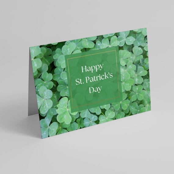 greeting card with clover background and text area