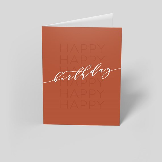greeting card with birthday text and happy repeated