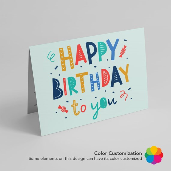 colorful birthday card design with playful text