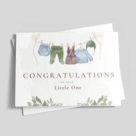 Watercolor Baby Congratulations Card
