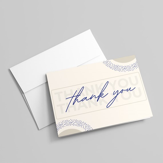 thank you card with customizable text area