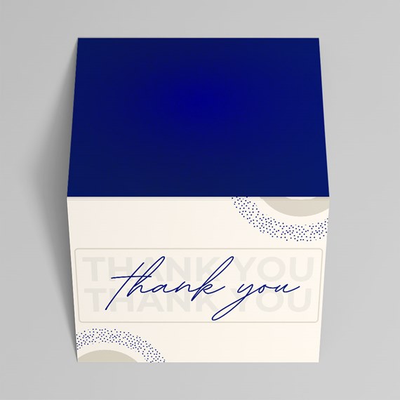 greeting card with thank you message and decorative patterns