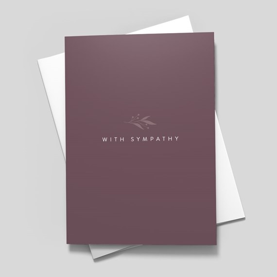 sympathy card with floral design and text area