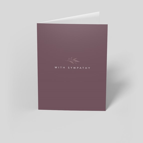 sympathy card with floral design and text area