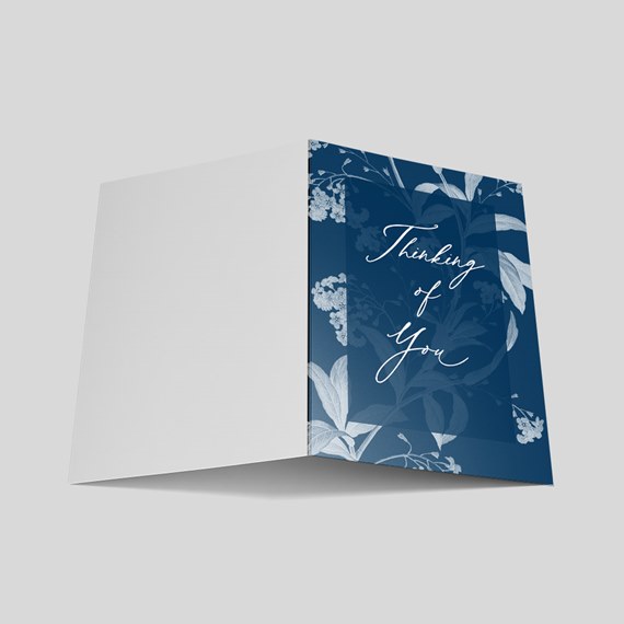 greeting card with floral design and customizable text area