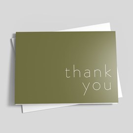 Olive Green Thank You Card